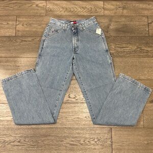 NWT Vintage Tommy Jeans Carpenter Wide Leg Y2K Utility Denim Size 2